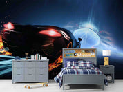 3D Sci-fi Black Sports Car Pattern Wallpaper Wall Mural Wall Decor Wall Art Wall Sticker Remoable Wallpaper