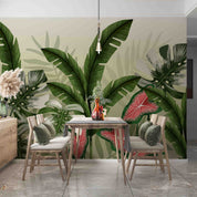 3D Tropical Green Leaves Background Wall Mural Wallpaper GD 3325- Jess Art Decoration