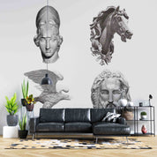 3D Sculpture Horse Eagle Head Wall Mural Wallpaper YXL 2418