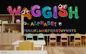 3D Childcare Nursery School Cartoon Letters Graffiti Wall Mural Wallpaper JN