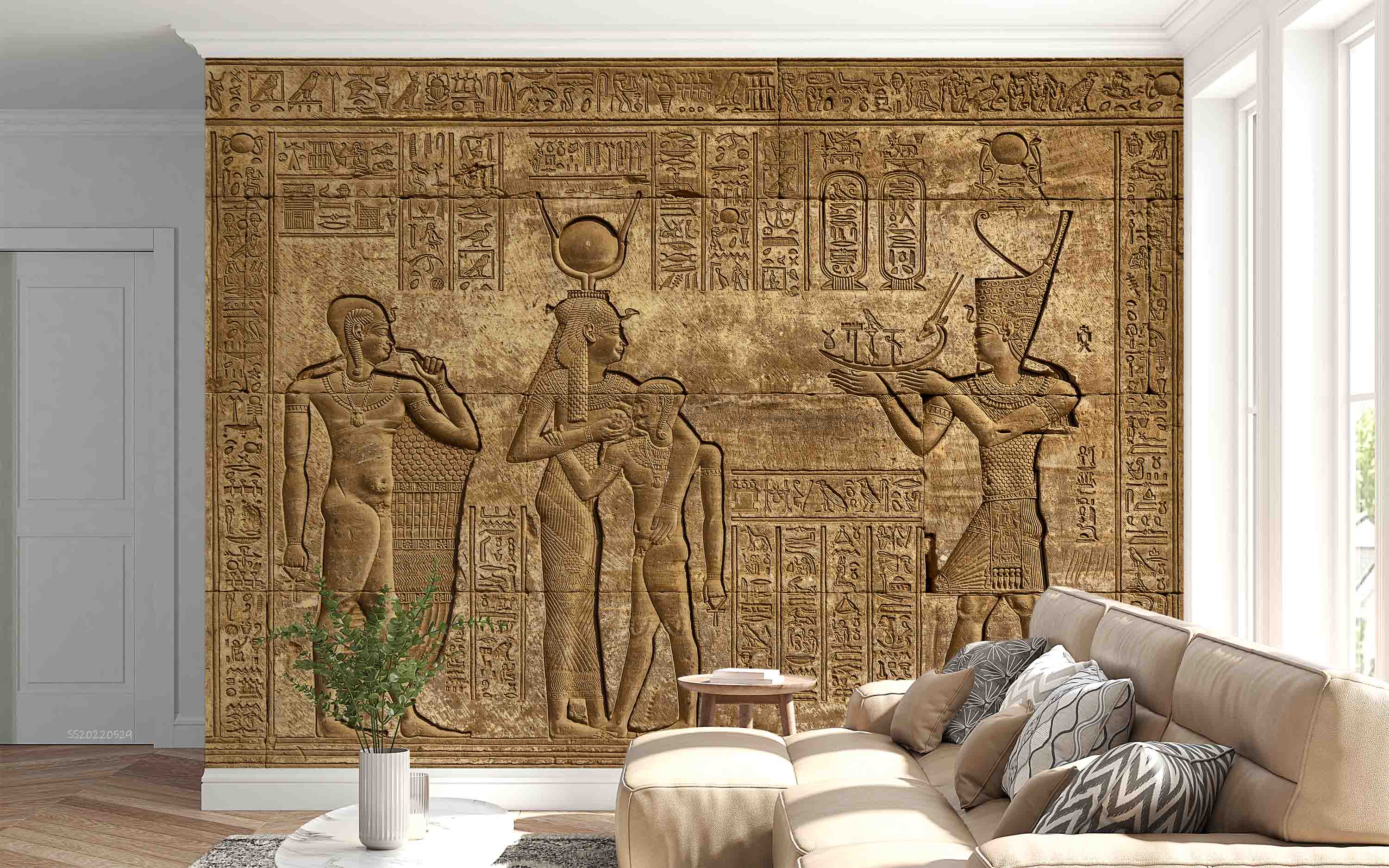 3D Ancient Egyptian Temple Exterior Wall Hieroglyphic Carving Wall Mural Wallpaper GD 4250- Jess Art Decoration