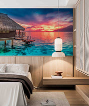 3D Hotel Inn Motel Hostel Resort Manor Scenery Sea Wall Mural Wallpaper 28