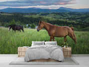 3D Nature Sky Mountains Grassland Horse Wallpaper Wall Mural Wall Decor Wall Art Wall Sticker Remoable Wallpaper LQH