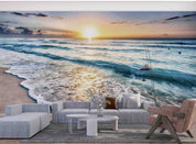 3D Beach Wave Sea Sunrise Landscape Wall Mural Wallpaper GD 4569- Jess Art Decoration