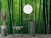3D Bamboo Pole Leaf Green Wall Mural Wallpaper YXL 2946