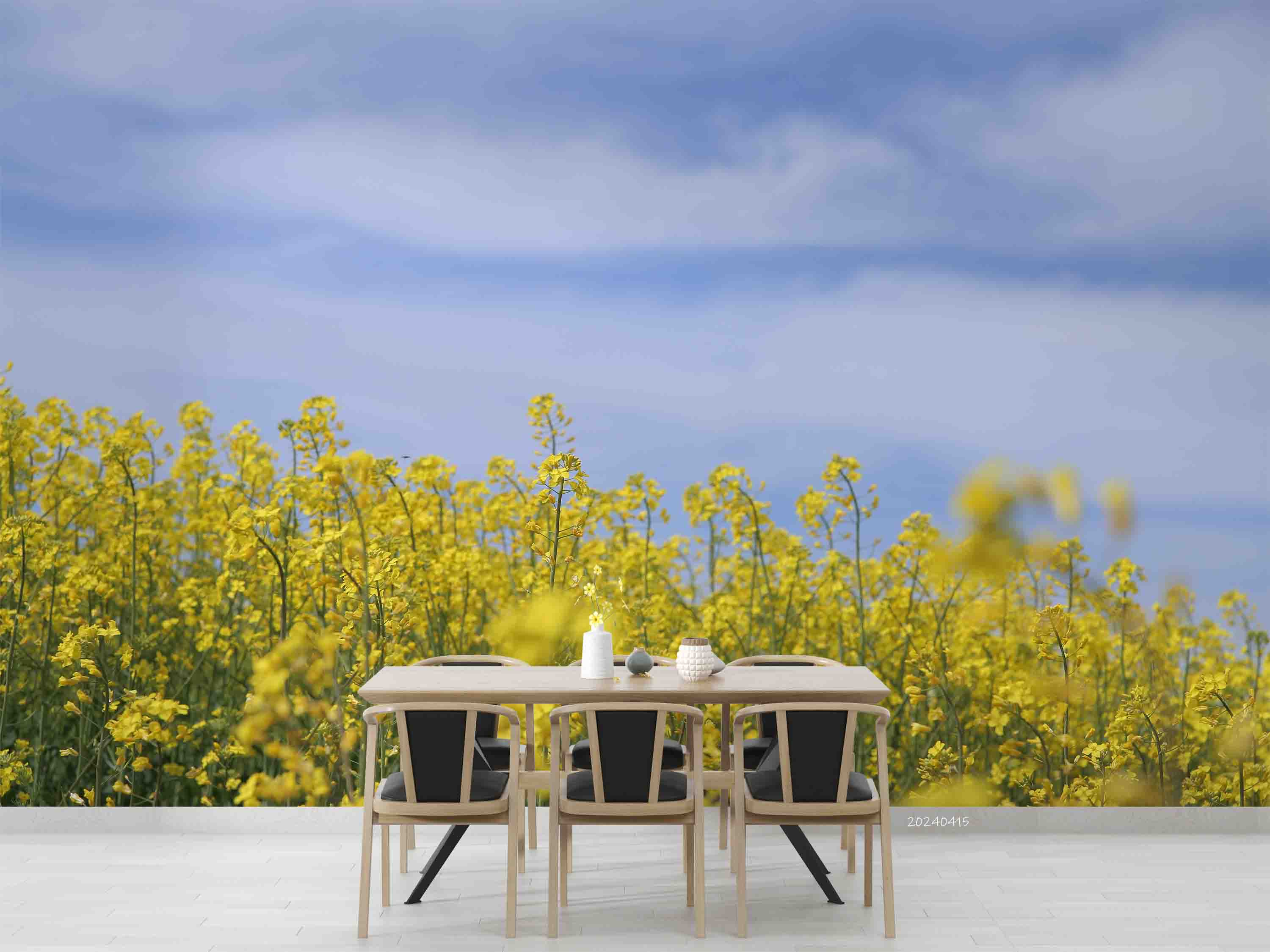 3D Yellow Rapeseed Field Blue Sky Wallpaper Wall Mural Wall Decor Wall Art Wall Sticker Remoable Wallpaper