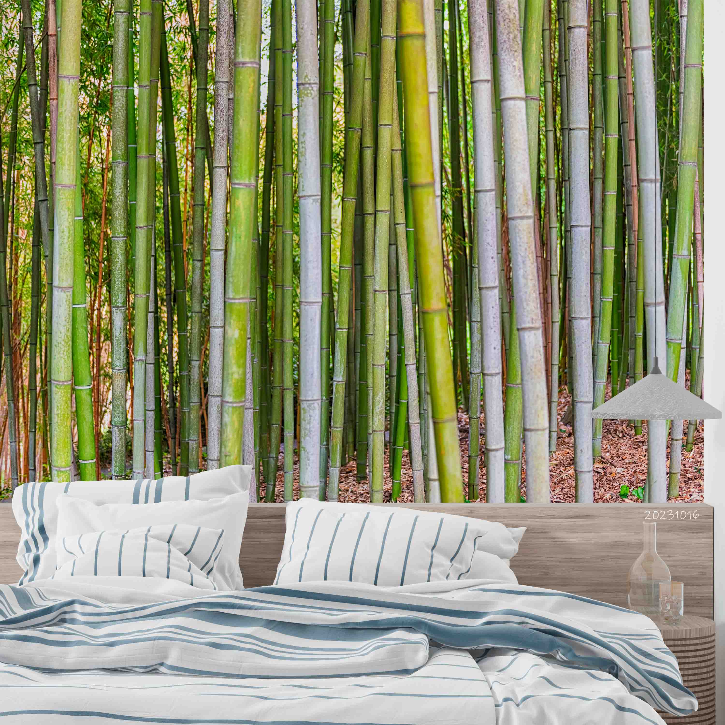 3D Bamboo Bamboo Pole Leaf Wall Mural Wallpaper YXL 2945