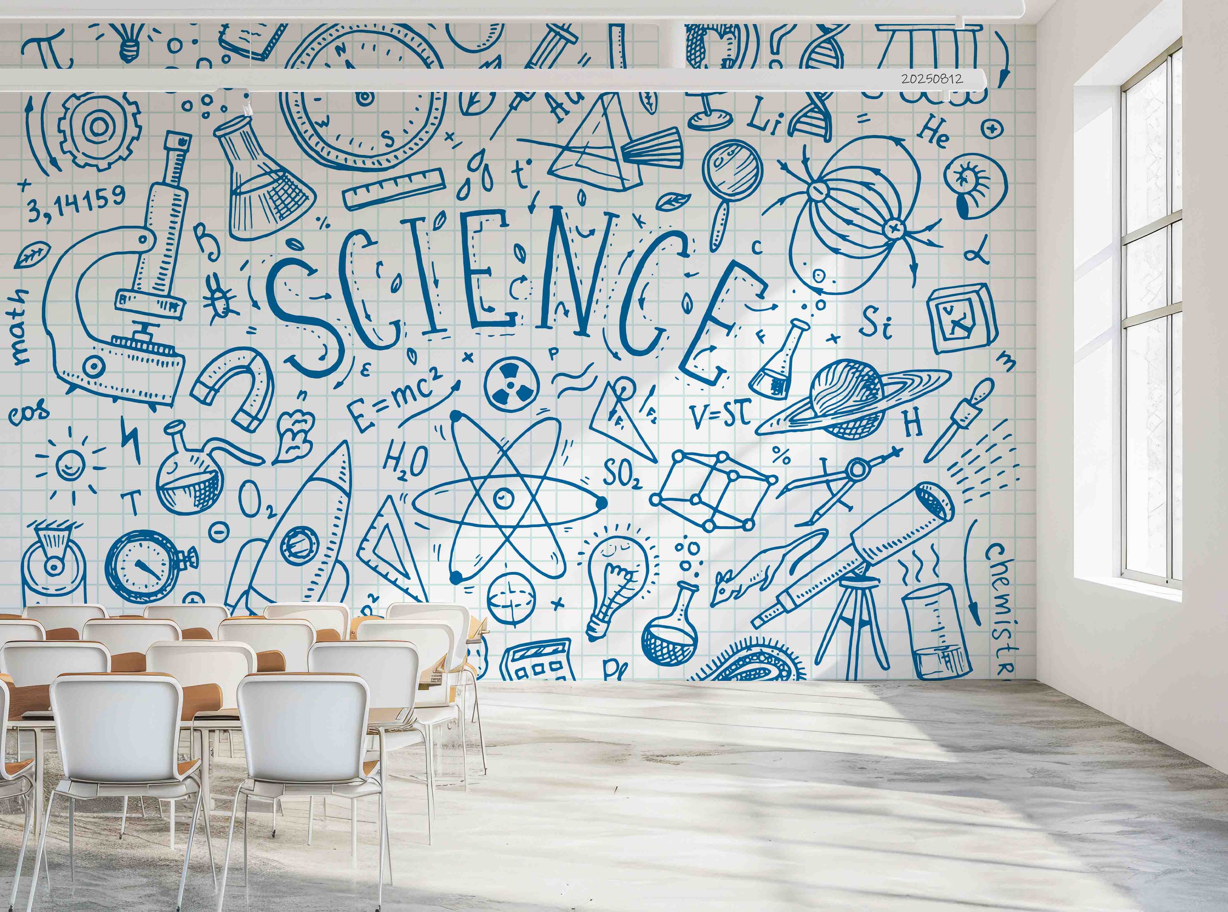 3D School STEM Science Lab Classroom Teaching Aid Wall Mural Wallpaper 48
