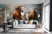 3D Horse Running Oil Painting Wallpaper Wall Mural Wall Decor Wall Art Wall Sticker Remoable Wallpaper LQH 21