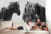 3D Animal Horse Grey Wall Mural Wallpaper YXL 11- Jess Art Decoration