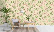 3D Floral Tulip Apricot Leaf Wall Mural Wallpaper YXL 2266