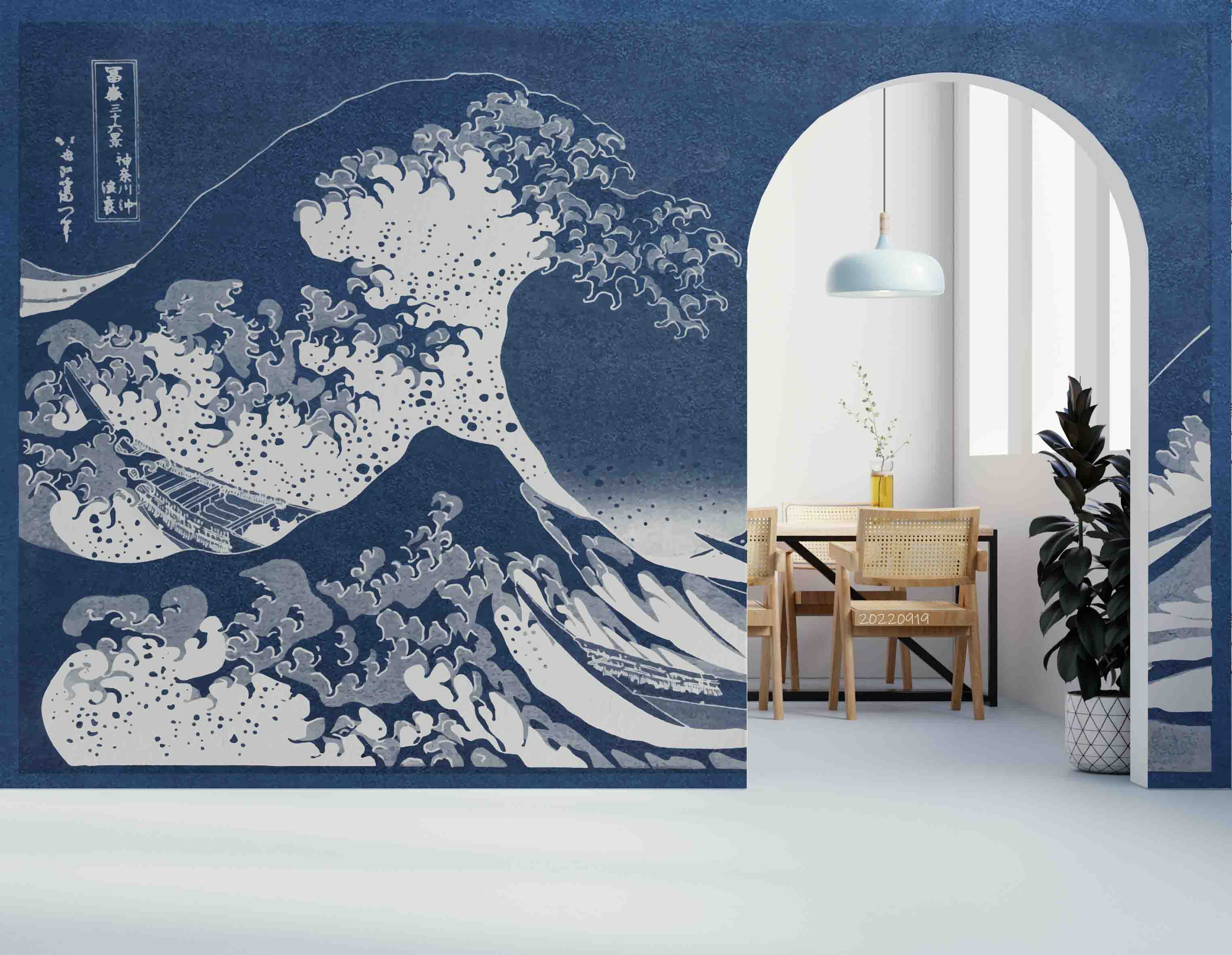 3D Retro Abstract Giant Wave Kanagawa Wall Mural Wallpaper GD 3450- Jess Art Decoration