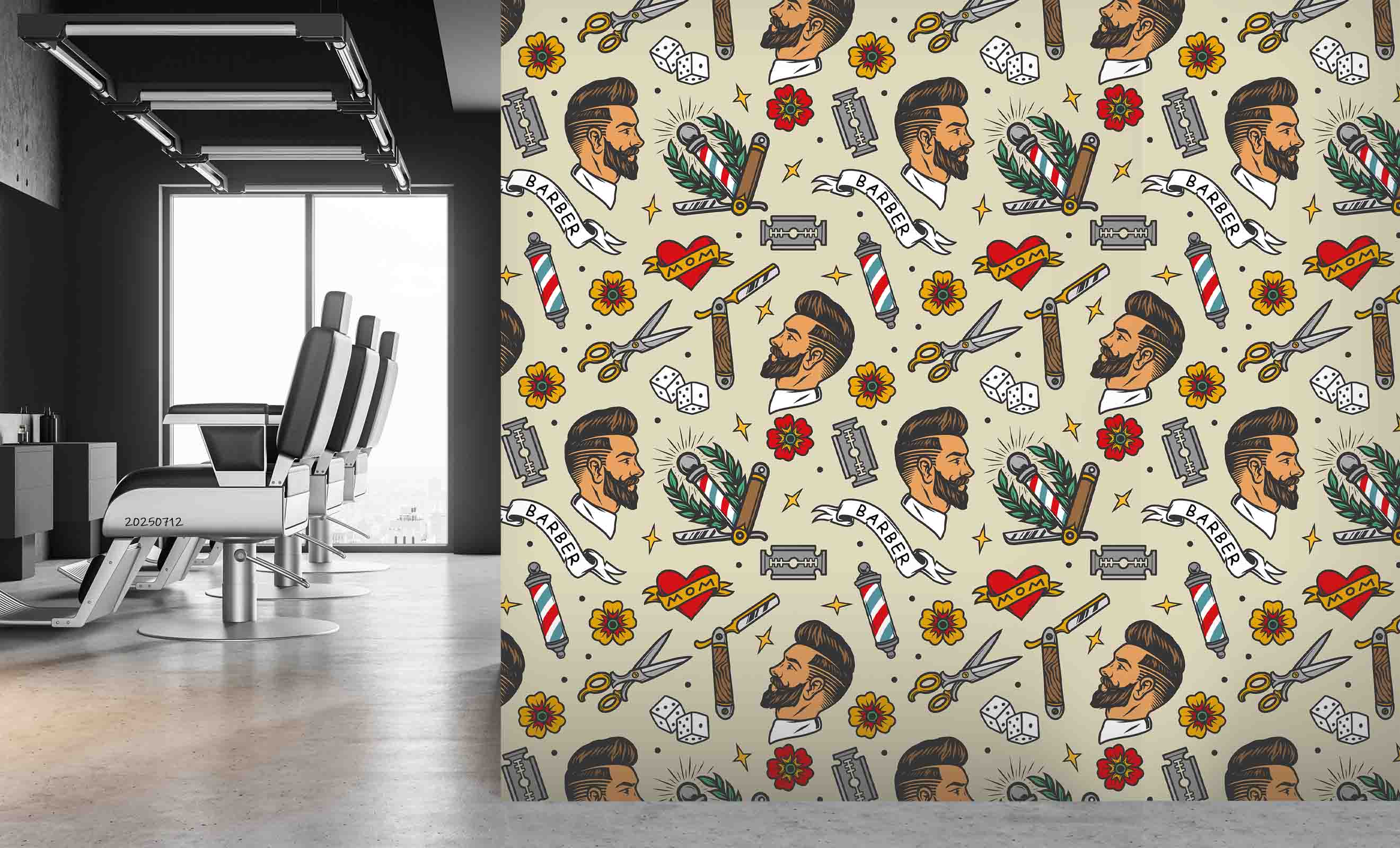 3D Salon Shop Beauty Salon Barber Shop Pattern Wall Mural Wallpaper 58