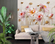 3D Aged Care Retirement Home Gerocomium Rest Home Lotus Floral Wall Mural Wallpaper 31