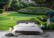 3D Tree Grassland Floral Green Wall Mural Wallpaper YXL 3068