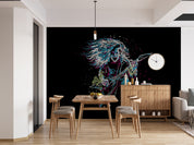 3D Electric Guitar Rock Figure neon rock singer character wall mural wallpaper for teen room - view 2