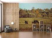3D Sky Forest Grassland Animal Horse Scenery Wallpaper Wall Mural Wall Decor Wall Art Wall Sticker Remoable Wallpaper LQH