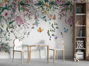 3D Watercolor Floral Leaf Butterfly Wall Mural Wallpaper GD 4867- Jess Art Decoration