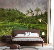 3D Green Forest Landscape Oil Painting Wallpaper Wall Mural Wall Decor Wall Art Wall Sticker Remoable Wallpaper LQH 11