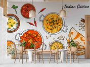 3D Stir-fry Chili Dumpling Chopsticks Letter Wall Mural Wallpaper YXL 289