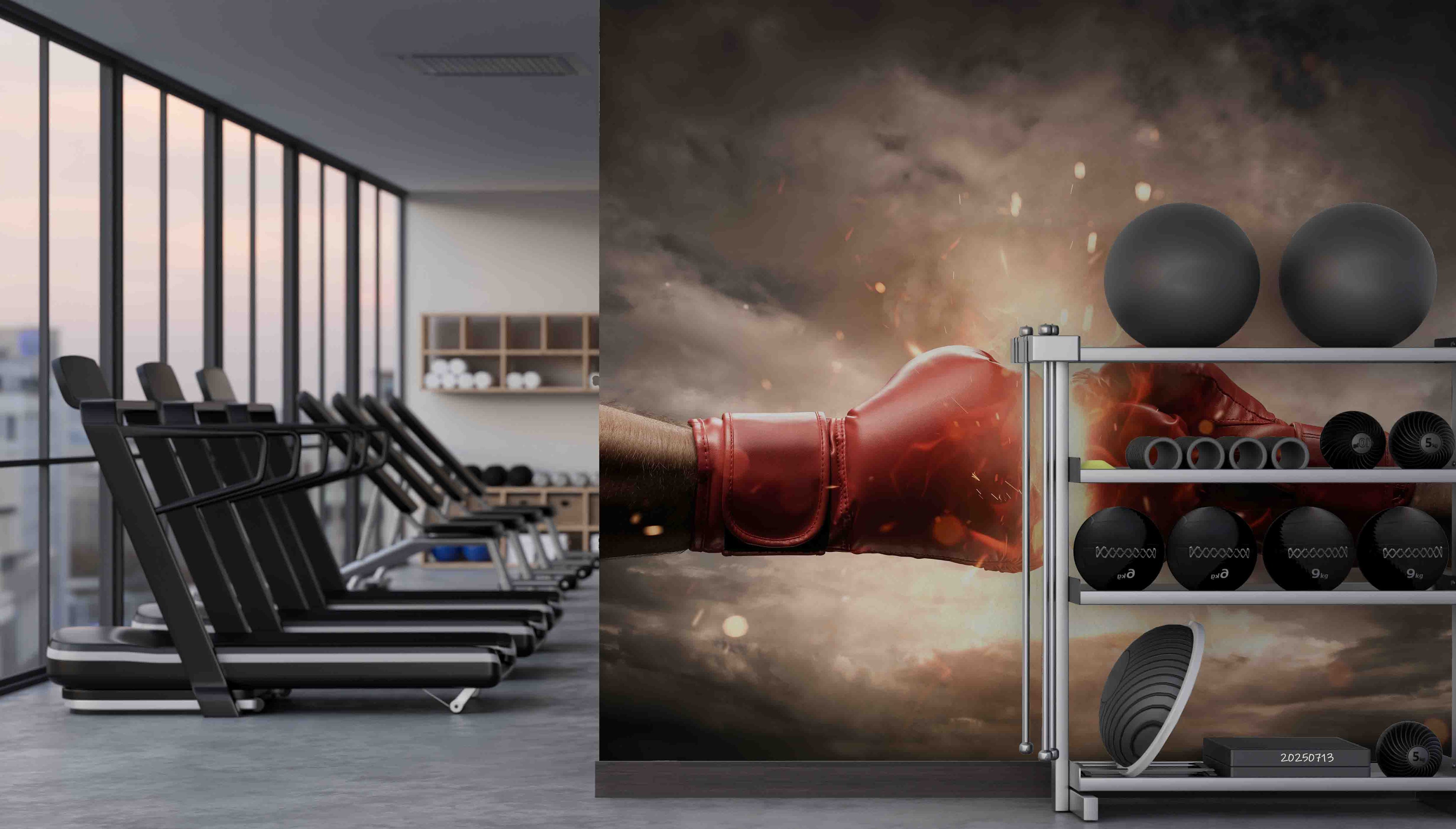 3D Gym Fitness Gymnasium Boxing Wall Mural Wallpaper 32