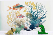 3D Animal Coral Sea Fish Wall Mural Wallpaper YXL 26