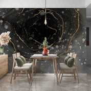 3D Black Gold Marble luxury black marble texture wall mural wallpaper for bedroom - view 2
