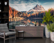 3D Hotel Inn Motel Hostel Resort Manor Scenery Lake Mountains Forest Wall Mural Wallpaper 13