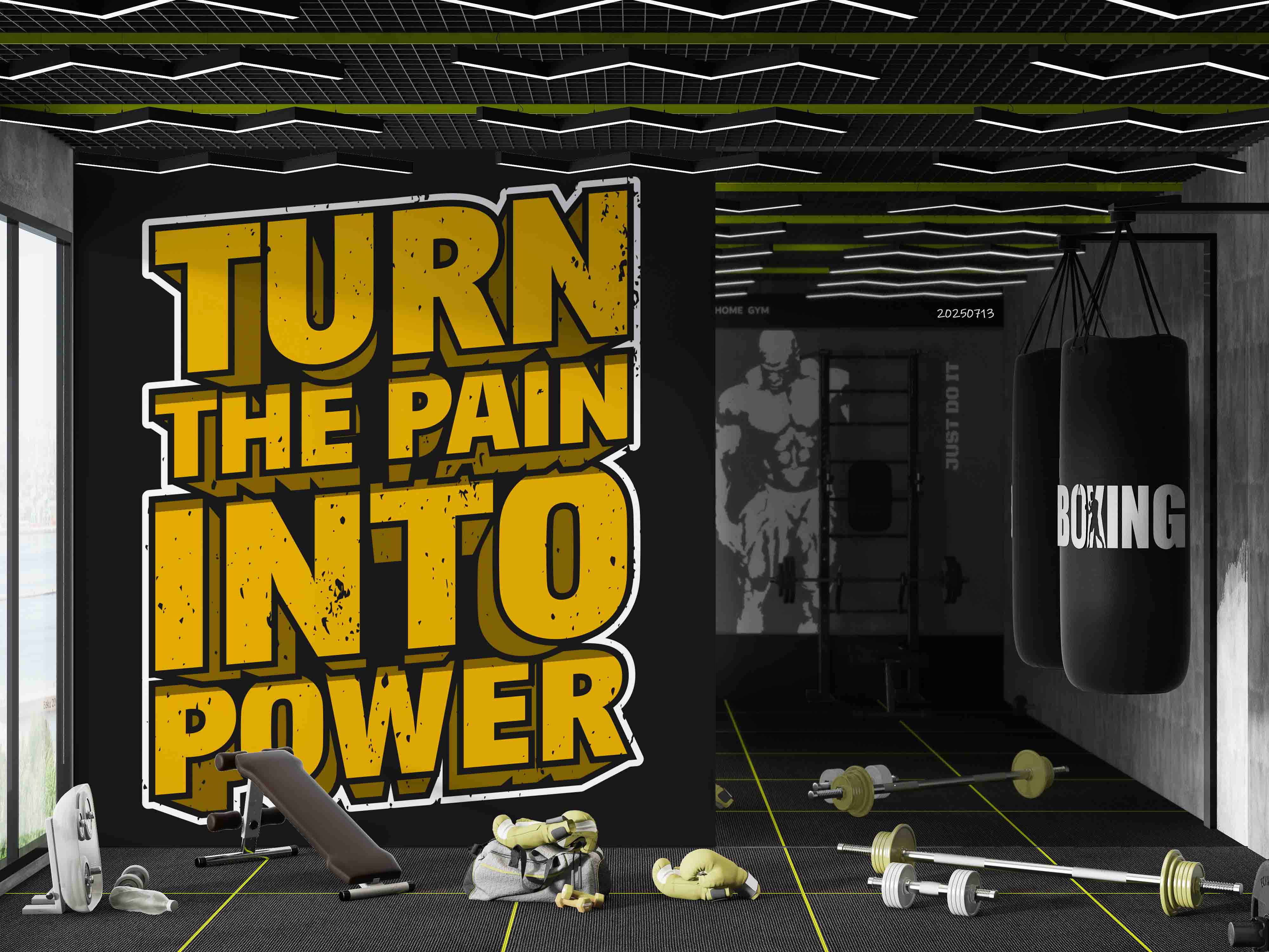 3D Gym Fitness Wall Mural Wallpaper 13