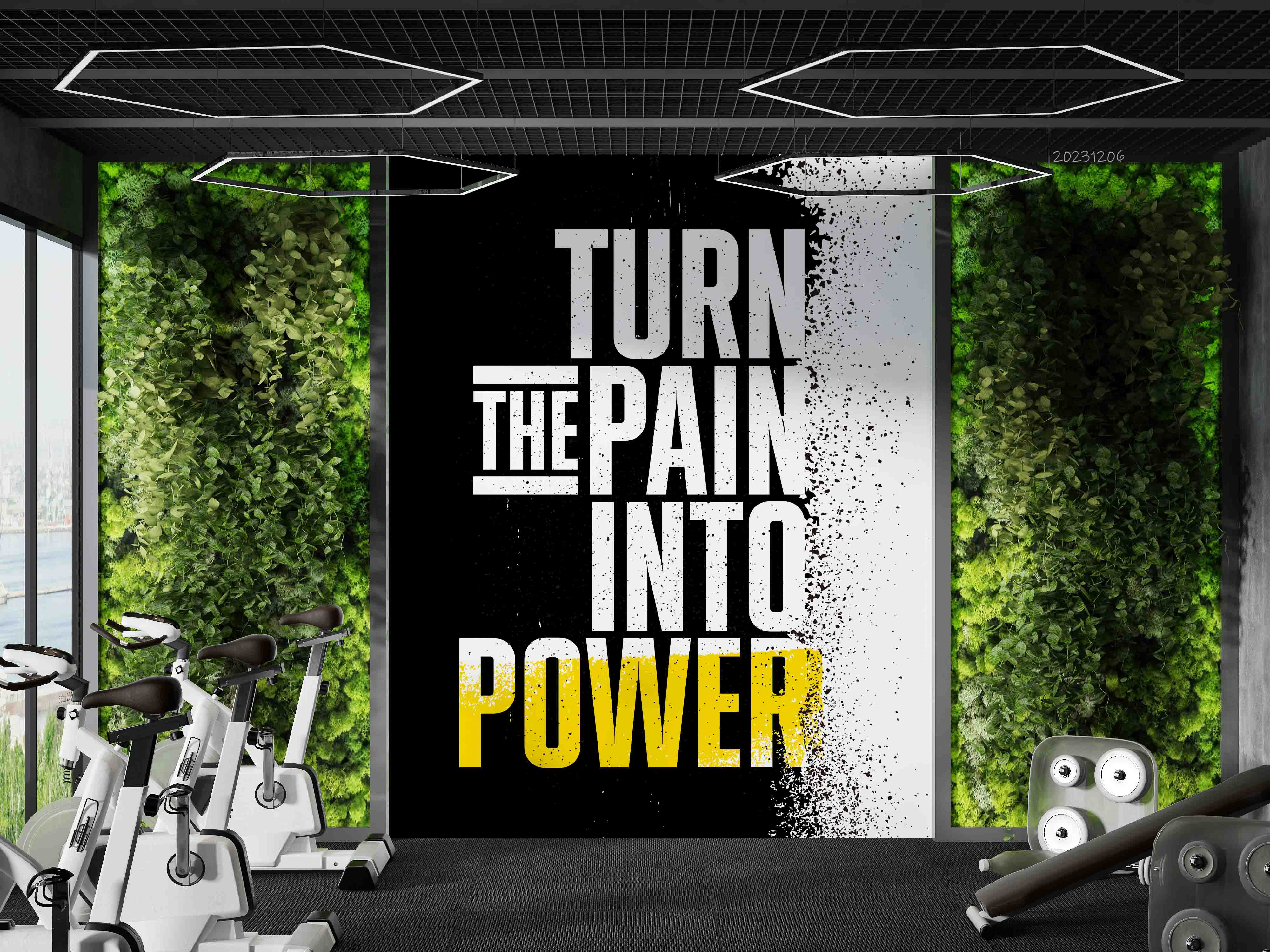 3D Poster Letter Black Line Wall Mural Wallpaper YXL 120