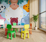 3D Childcare Nursery School Cartoon Animals Kids Wall Mural Wallpaper JN 17