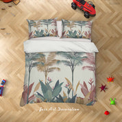 3D Tree Leaf White Quilt Cover Set Bedding Set Duvet Cover Pillowcase 344