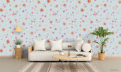 3D Floral Heronsbill Blue Wall Mural Wallpaper YXL 2268
