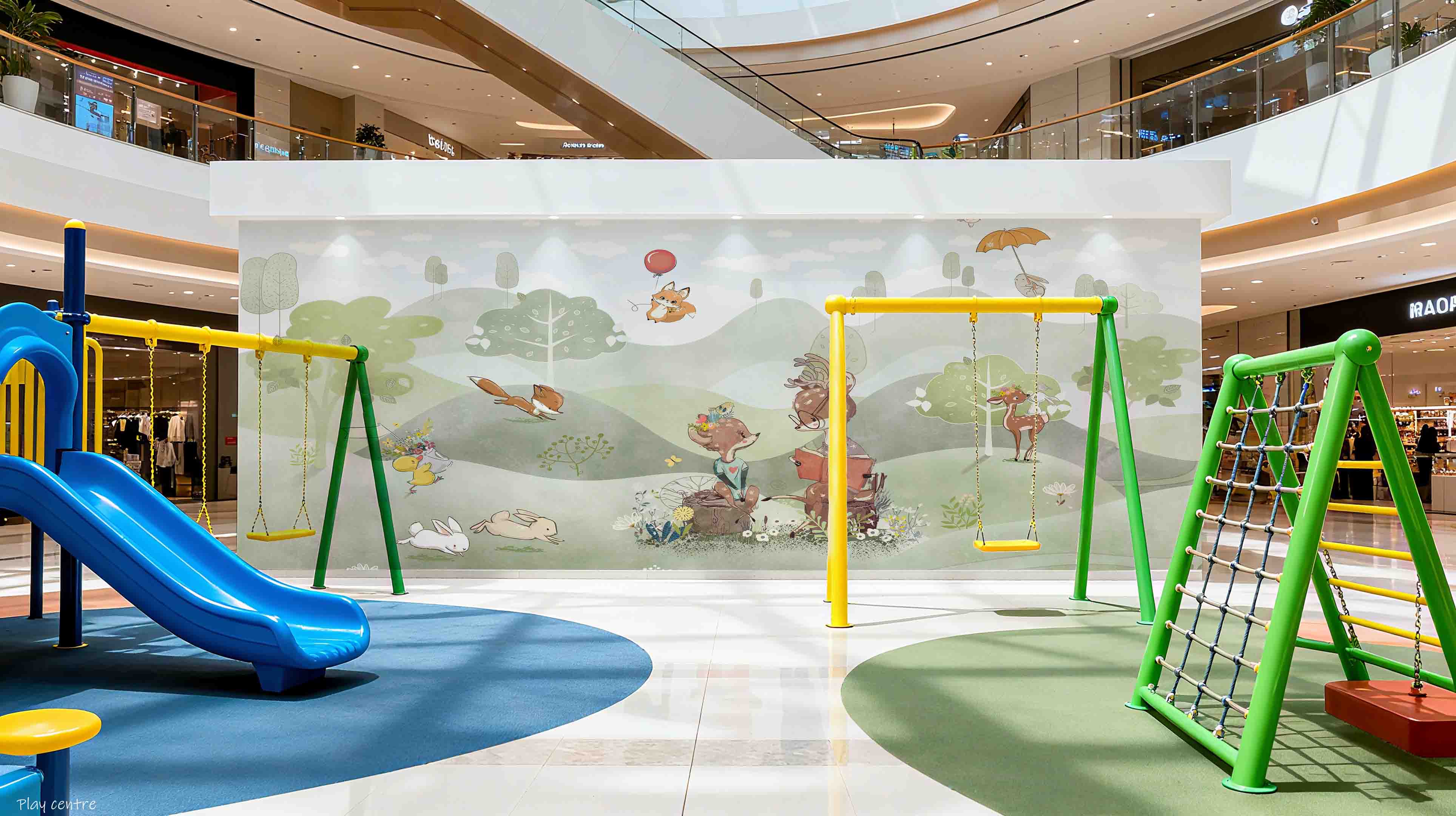 3D Play Centre Amusement Park Funfair Carnie Cartoon Animals Mountains Wall Mural Wallpaper 9