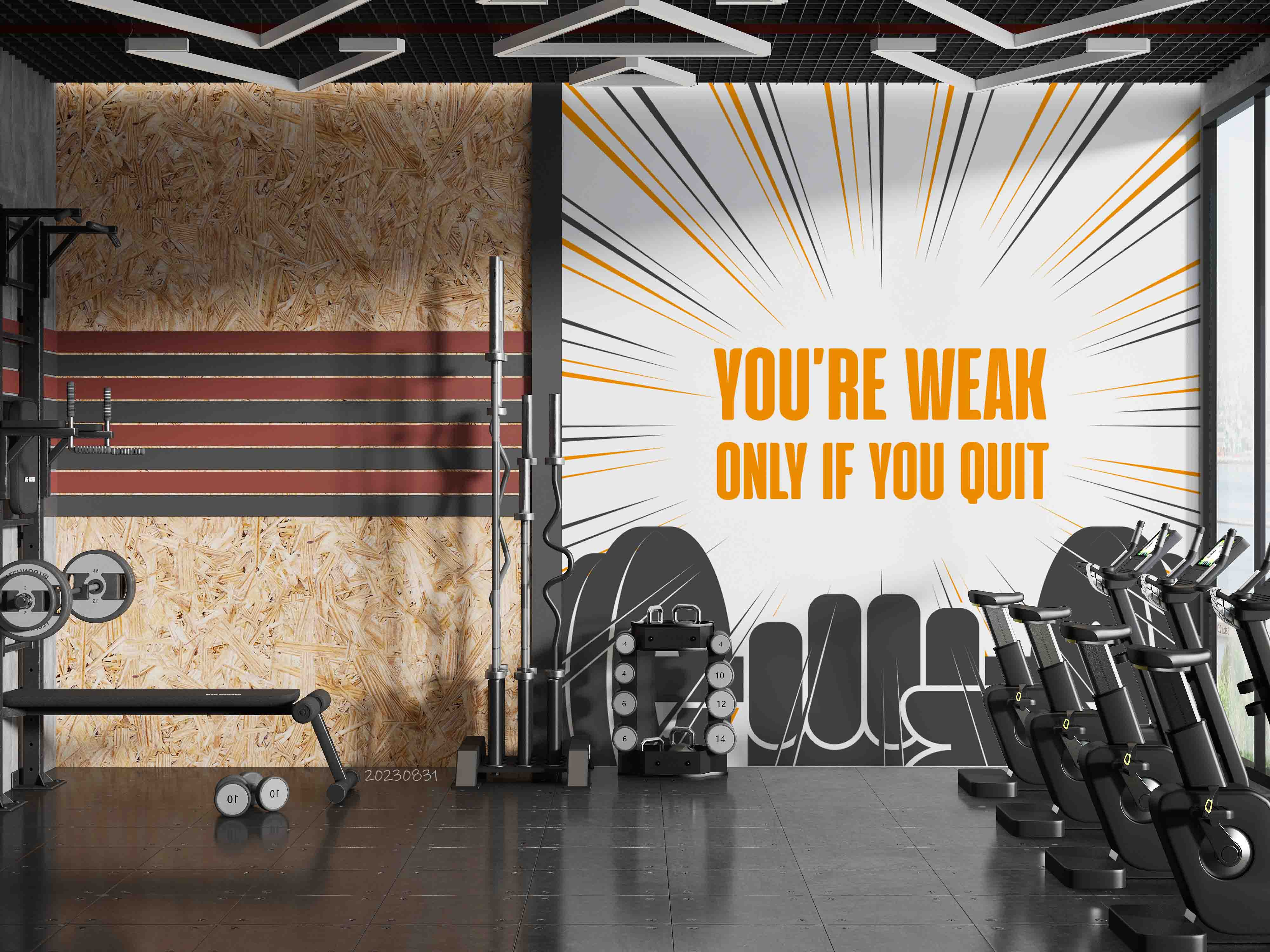 3D Horizontal Bar Letter Line Wall Mural Wallpaper YXL 2380