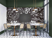 3D Restaurant Snack Bar Diner Fast Food Pizza Wall Mural Wallpaper 53