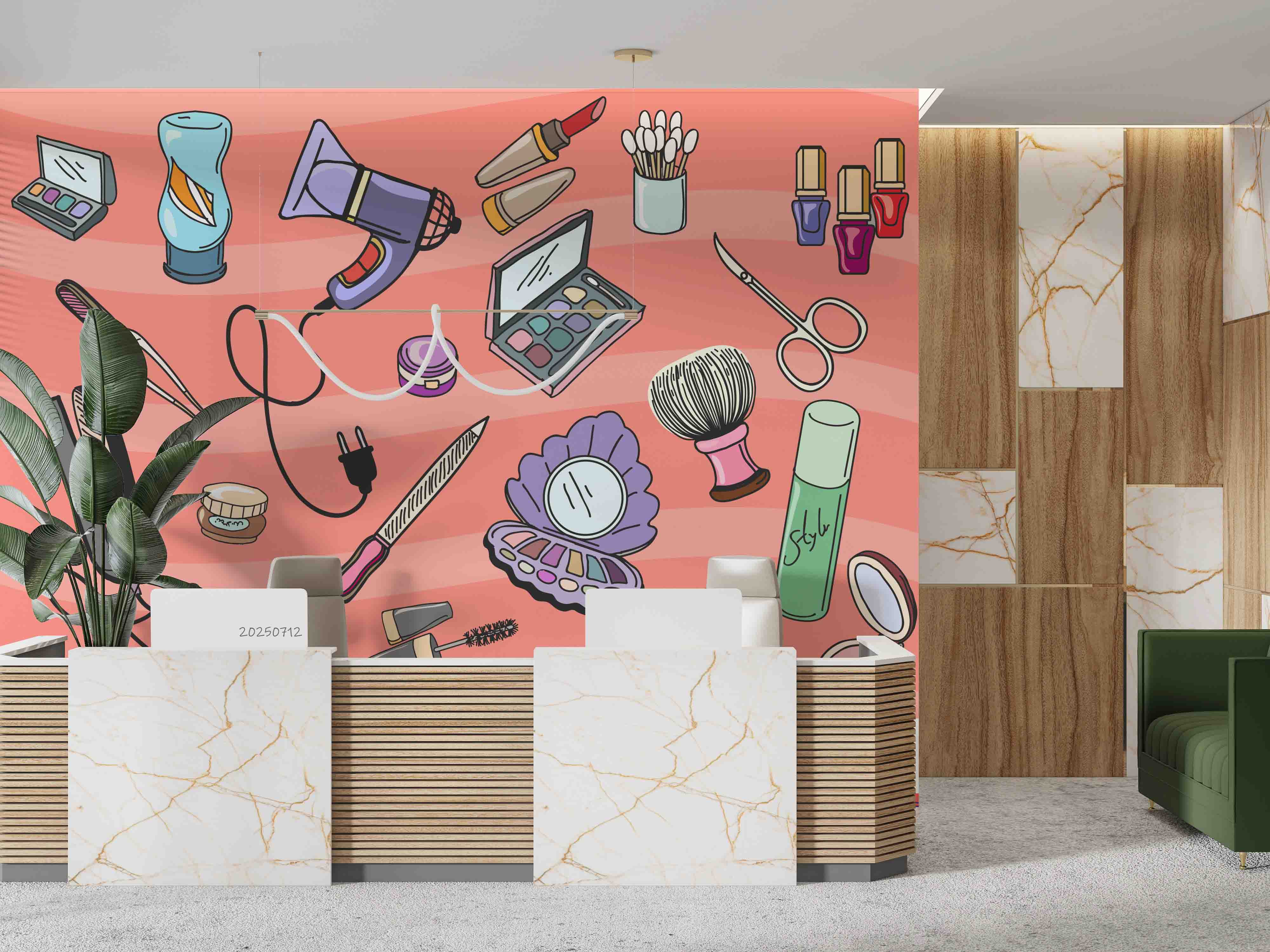 3D Salon Shop Beauty Salon Manicure Set Manicure Tools Wall Mural Wallpaper 35