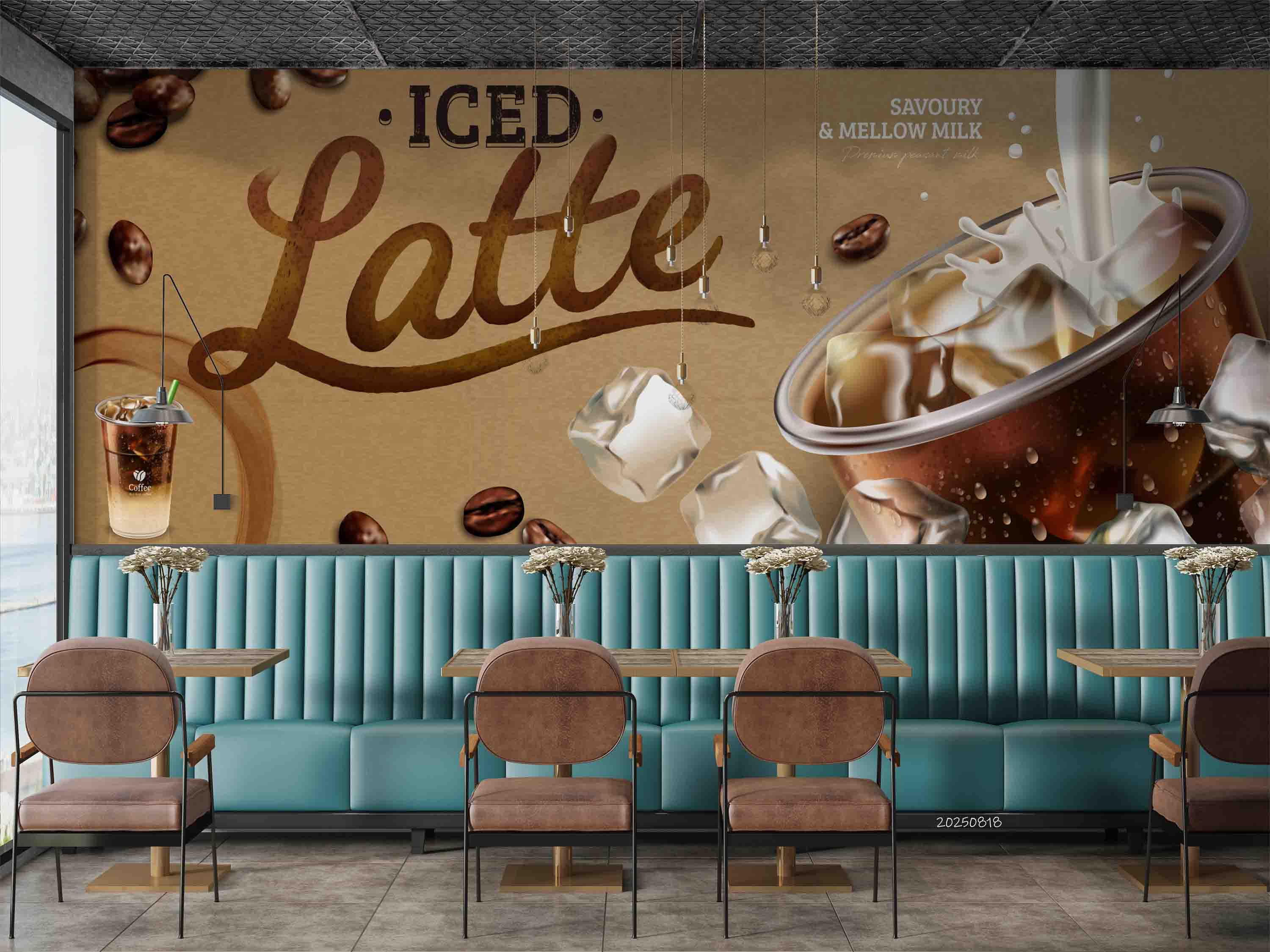 3D Restaurant Snack Bar Coffee Shop Wall Mural Wallpaper 36