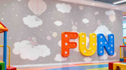3D Play Centre Amusement Park Funfair Carnie Cartoon Animals Clouds Wall Mural Wallpaper 15