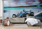 3D F1 Blue Formula One Racing Wallpaper Wall Mural Wall Decor Wall Art Wall Sticker Remoable Wallpaper