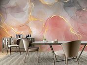 3D Abstract Damaskeen Gold Dust Ellipse Wall Mural Wallpaper YXL 626