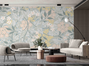 3D Soft Wildflower Leaf watercolor floral botanical wall mural wallpaper for living room - view 2