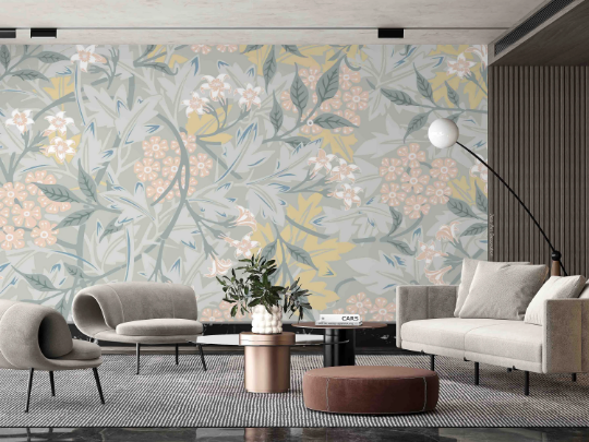 3D Soft Wildflower Leaf watercolor floral botanical wall mural wallpaper for living room - view 2