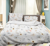 3D Floral Leaf Butterfly Quilt Cover Set Bedding Set Duvet Cover Pillowcase 607