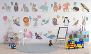 3D Childcare Nursery School Cartoon Schoolyard Children Wall Mural Wallpaper JN