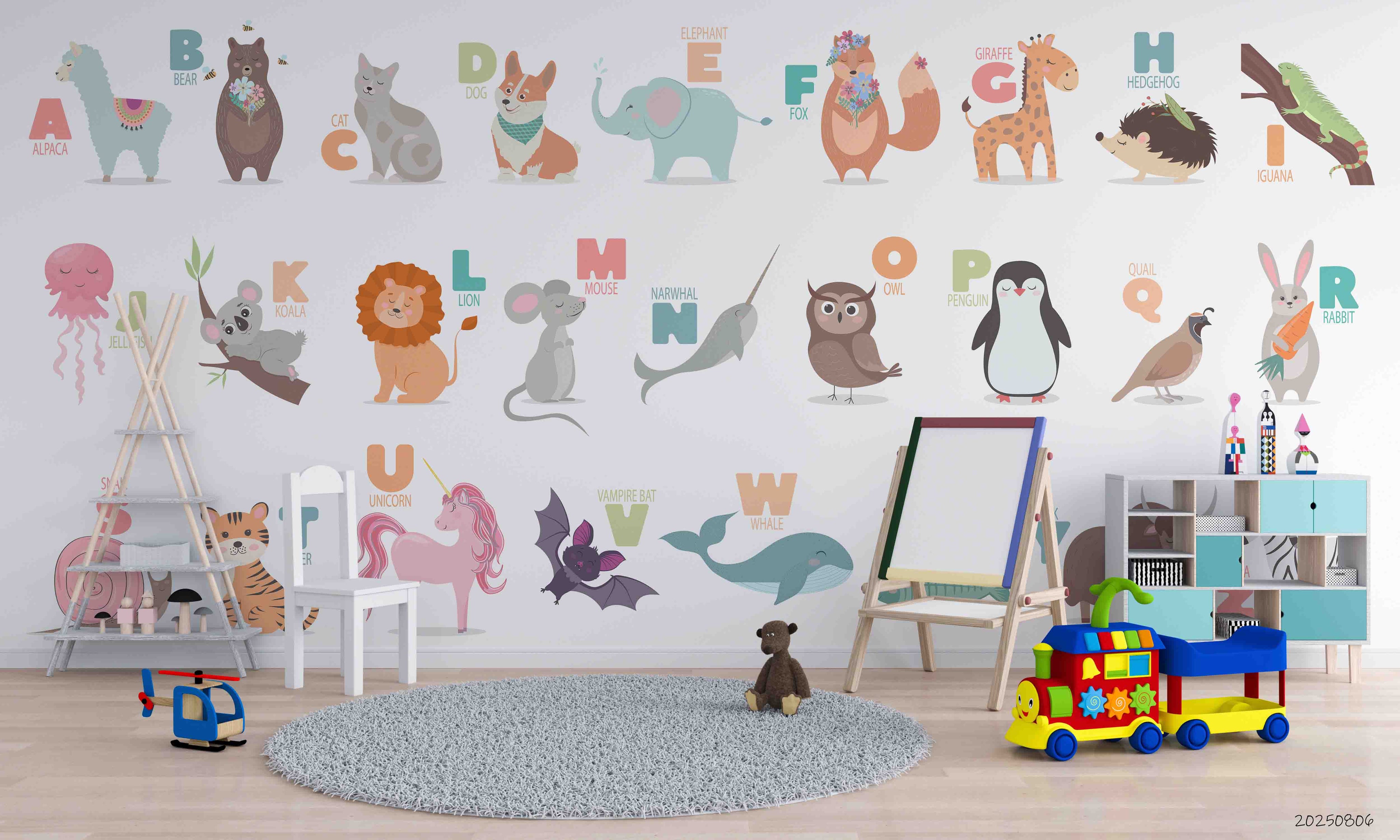 3D Childcare Nursery School Cartoon Schoolyard Children Wall Mural Wallpaper JN