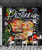 3D Restaurant Snack Bar Diner Fast Food Pizza Wall Mural Wallpaper 7