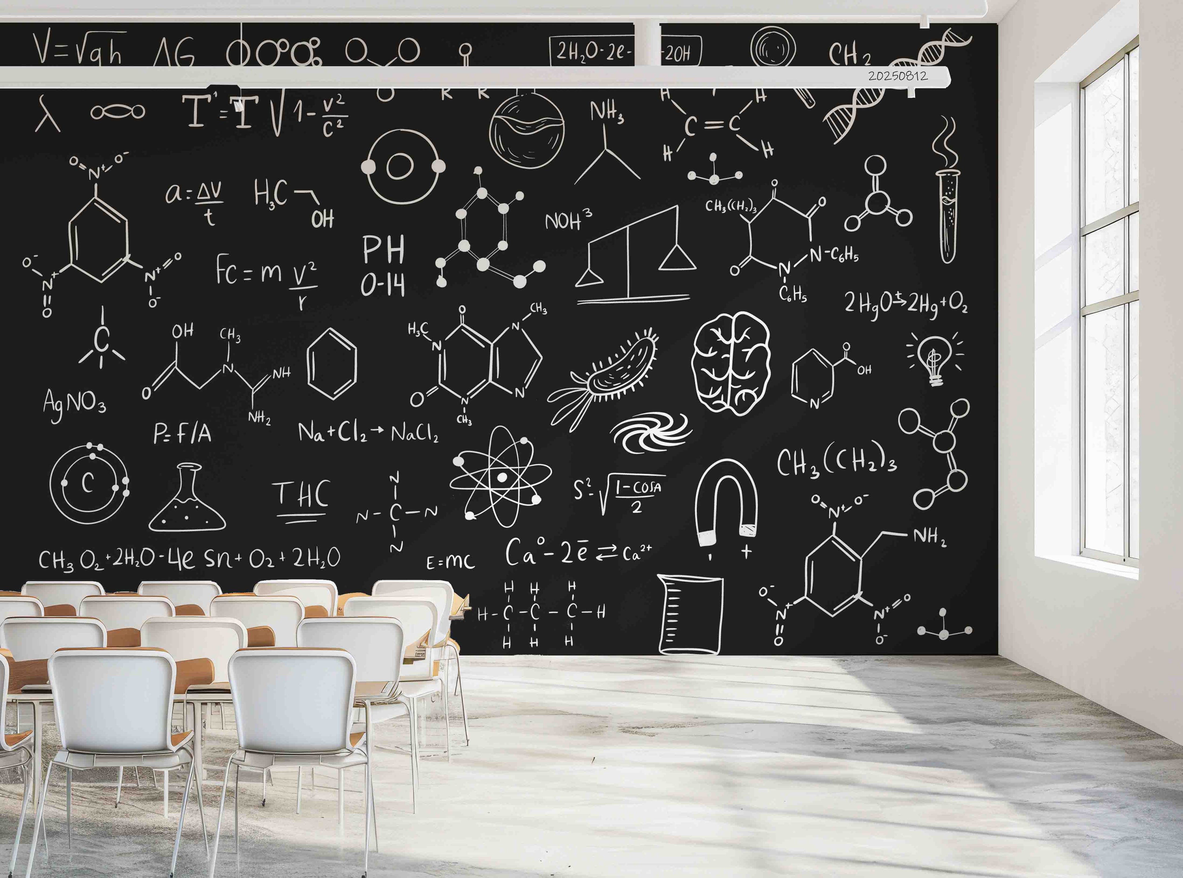 3D School STEM Science Lab Classroom Teaching Aid Math Wall Mural Wallpaper 34
