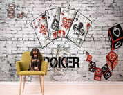 3D Abstract Art Graffiti Poker Wall Texture Wall Mural Wallpaper GD 3814- Jess Art Decoration