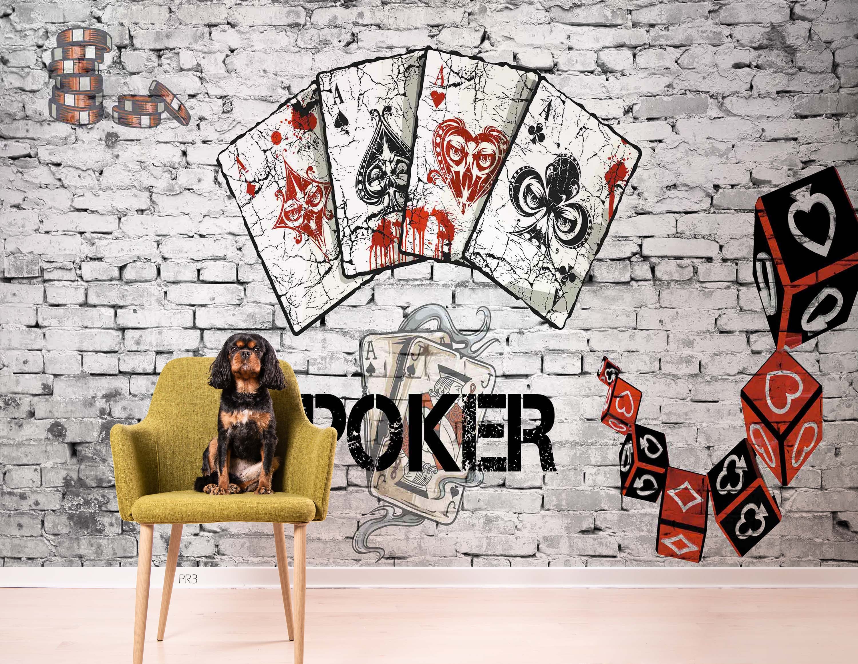 3D Abstract Art Graffiti Poker Wall Texture Wall Mural Wallpaper GD 3814- Jess Art Decoration